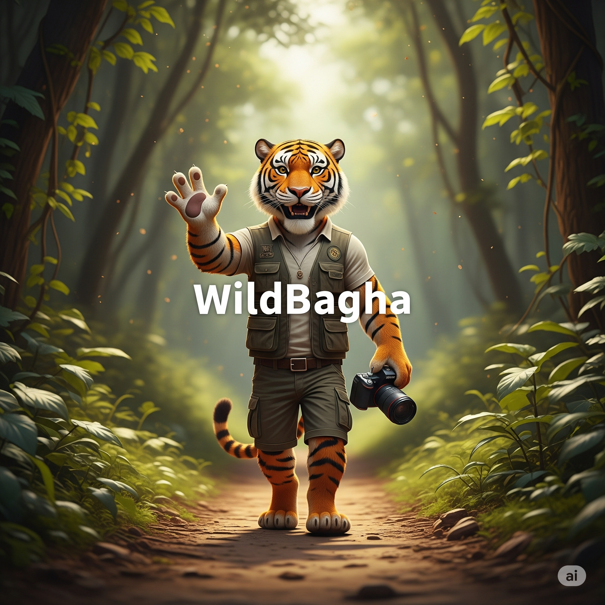 Portrait of Bagha, the anthropomorphic tiger host